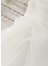 Strapless Ivory Organza Stunning Wedding Dress With Beaded Belt